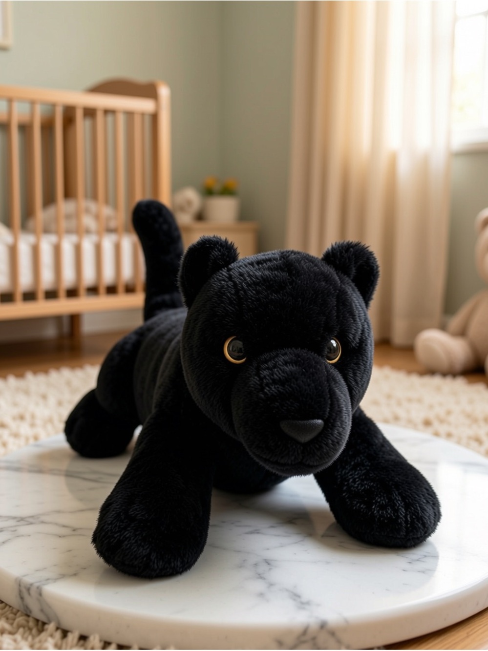 FAO SCHWARTZ Ultra Soft Black Plush Panther Stuffed Animal Perfect 21” Long
